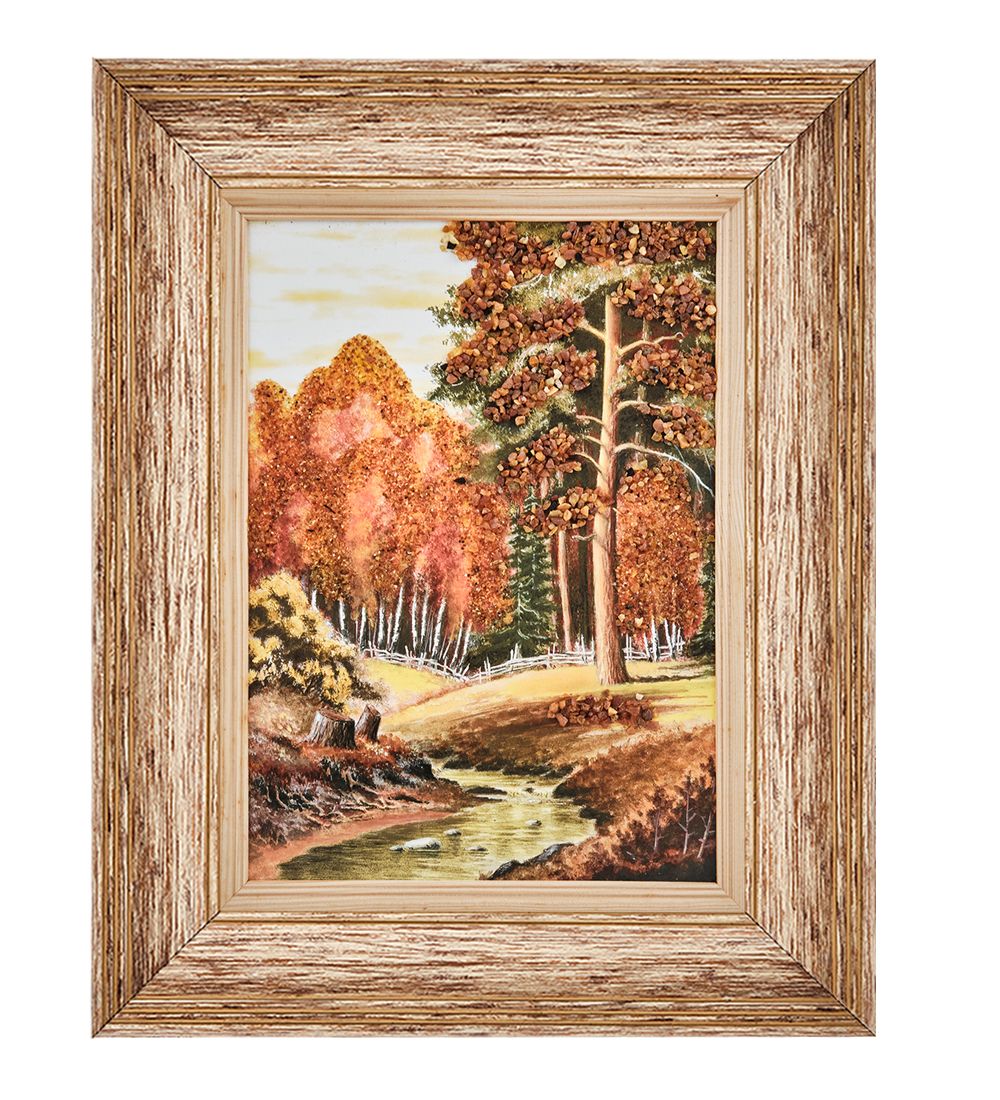 AMB-01/81 Картина «Созвучие природы» (с янтарной крошкой) пласт.рамка 33х42см