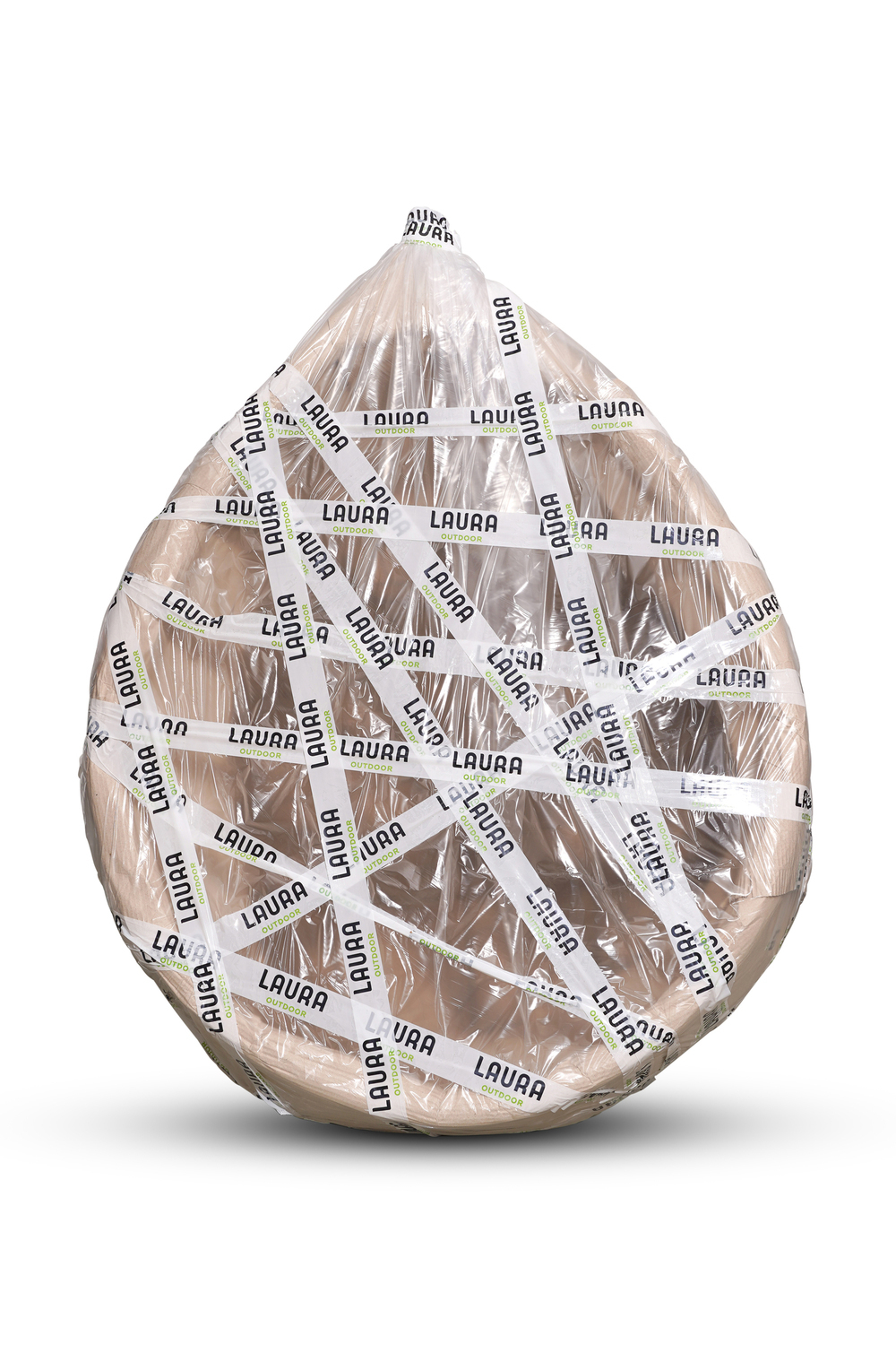 Подвесное кресло-кокон FISHT белое, серая подушка (Laura Outdoor)