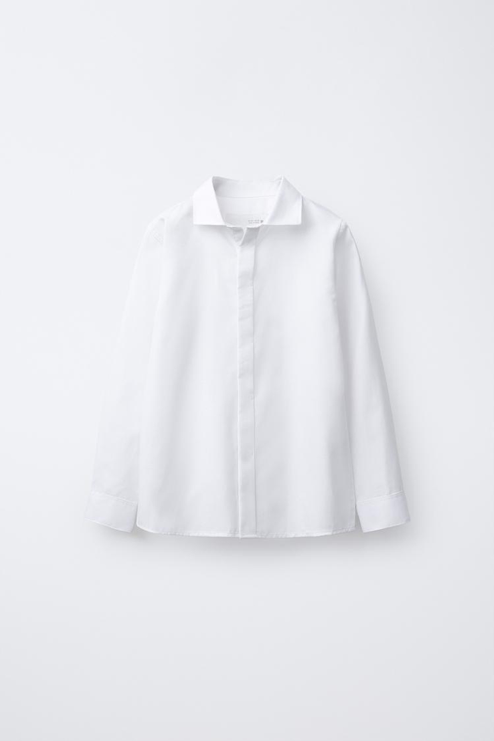 ZARA РУБАШКА ИЗ РЕЛЬЕФНОЙ ТКАНИ, БЕЛЫЙ