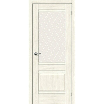 Межкомнатная дверь Браво Эко Прима-3 Nordic Oak стекло Cristal White