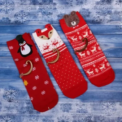 Носки женские «Новогодняя сказка «, микс 4 цвета, р-р 36-39 (крючок, пакет, стикер)