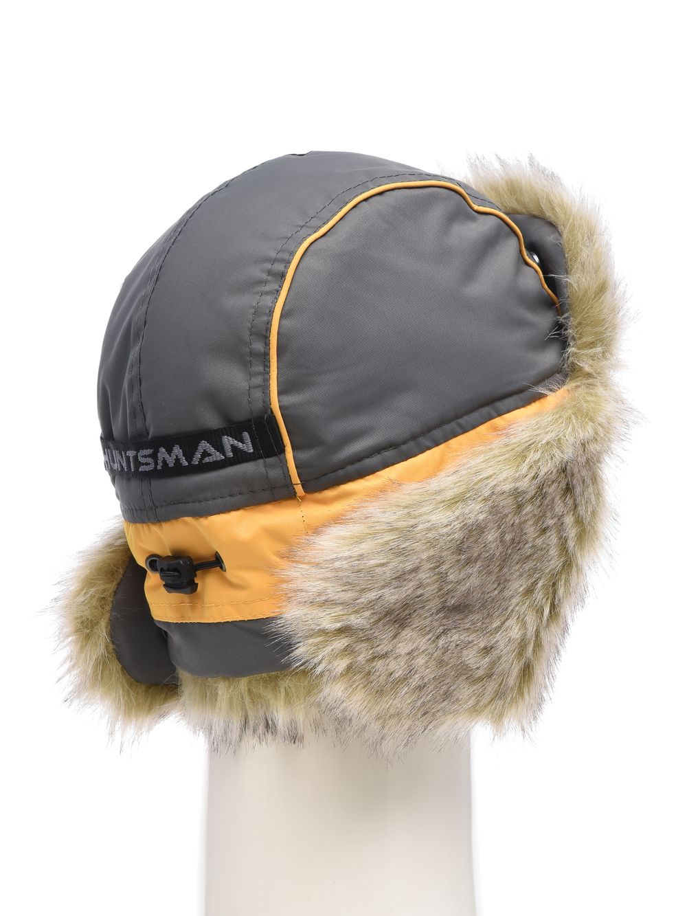 Шапка ушанка зимняя Elbrus ткань Hit Membrane цвет Серый/Банан