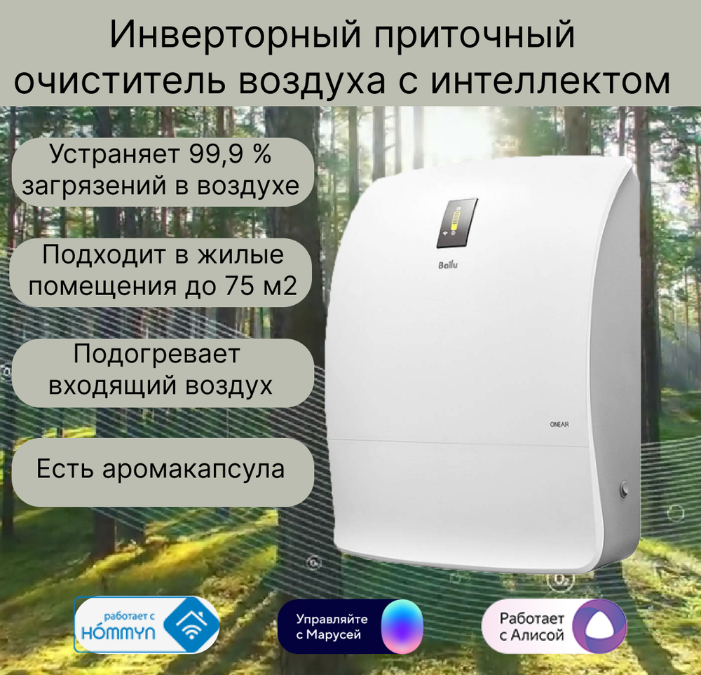 Очиститель воздуха приточный Ballu ONEAIR ASP-200SPMAX