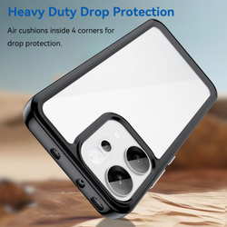 Противоударный чехол для OPPO Reno 14 Глобал и Reno 14F, усиленные прозрачные защитные рамки черного цвета