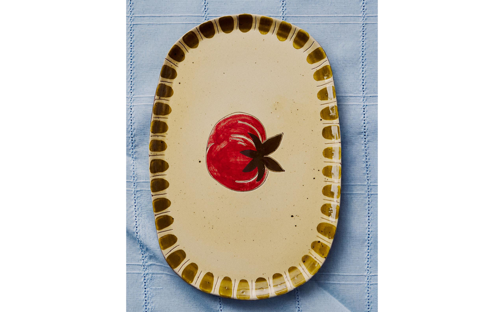 Zara Home блюдо сервировочное из фаянса, цвет бордовый, 41 см