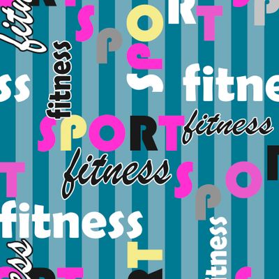 полосатый голубой узор с текстом спорт и фитнес