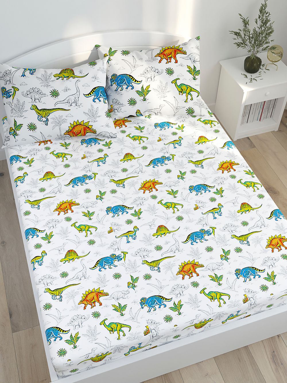 Простынь Сказка "Динозавры" 150х215 см, перкаль