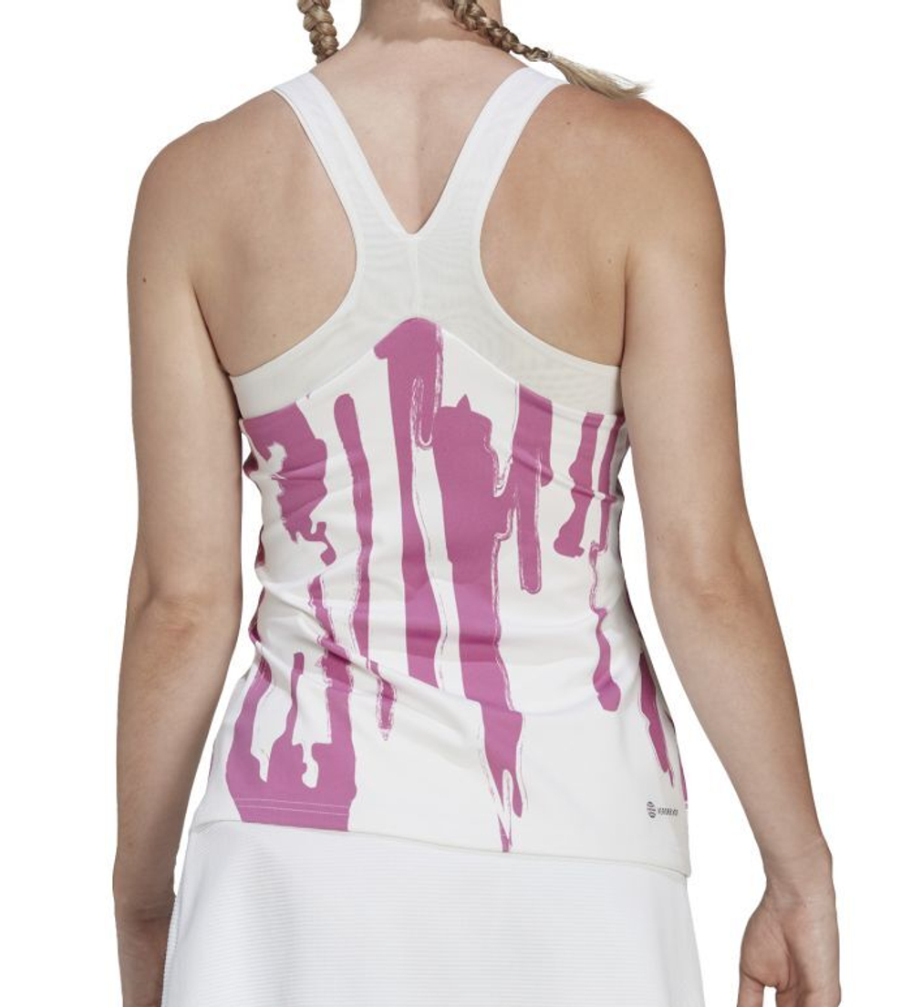 Женский топ теннисный Adidas New York Y-tank - white/semi pulse lilac