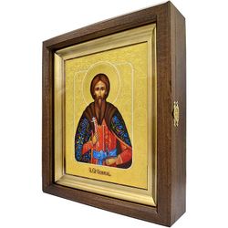 Вячеслав Чешский Святой благоверный князь. Рукописная икона на липовой доске в киоте