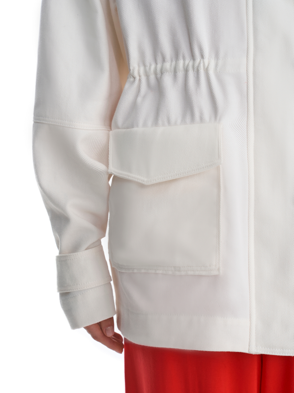 Парка из денима белая