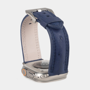 Ремешок для Apple Watch Ultra 49mm из кожи страуса, синего цвета