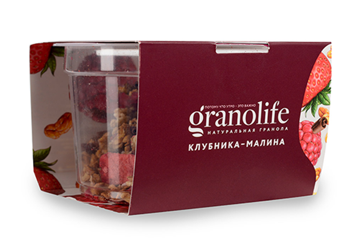 Гранола с клубникой и малиной Granolife, 60г