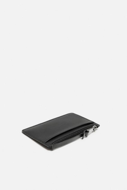 ZARA КОЖАНЫЙ КАРТХОЛДЕР, ЧЕРНЫЙ