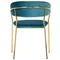 Стул Turin бирюзовый с золотыми ножками