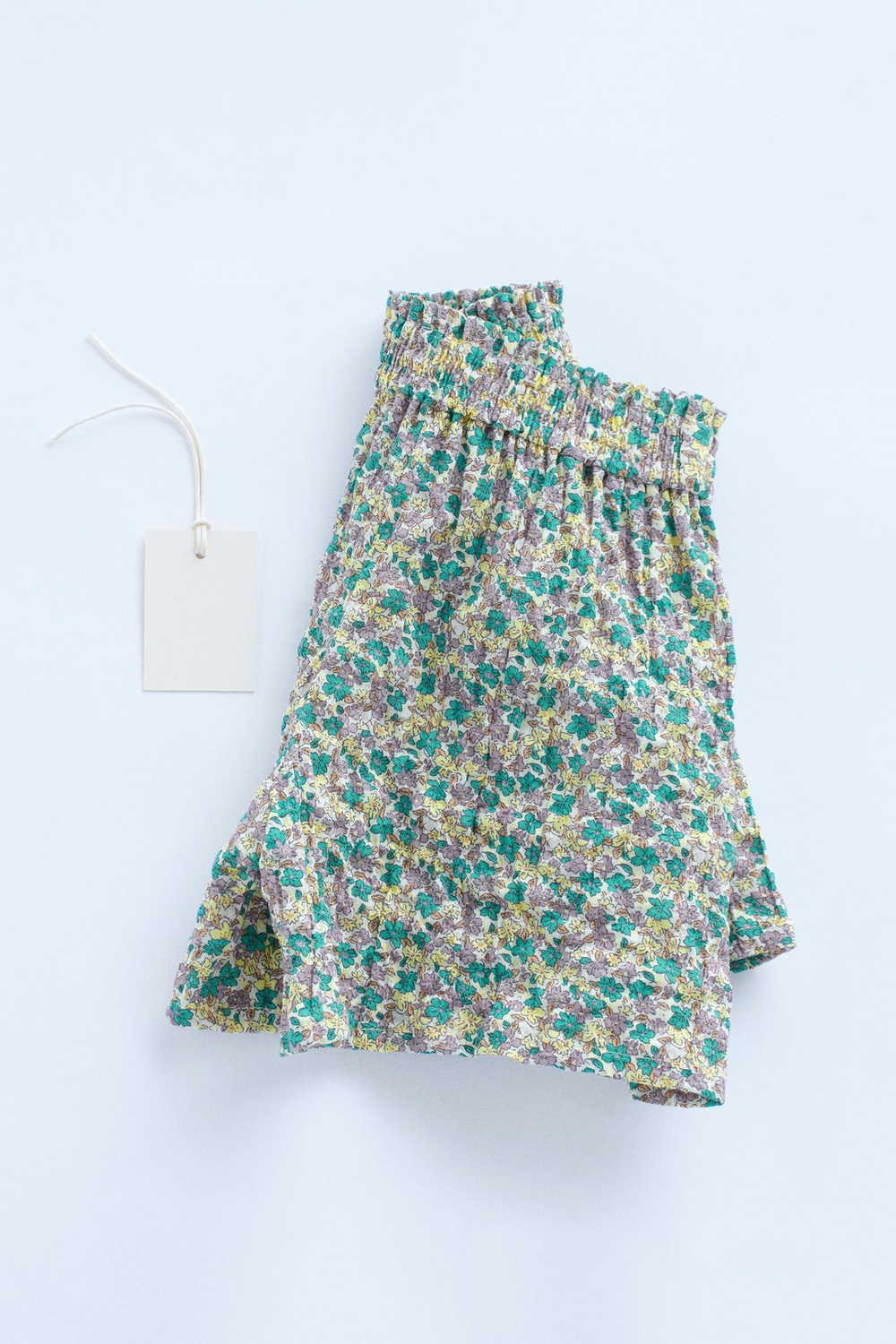 ZARA ШОРТЫ-БЕРМУДЫ ИЗ ТКАНИ С ЦВЕТОЧНЫМ ПРИНТОМ — TIMELESZ, ЗЕЛЕНОВАТО-СИНИЙ