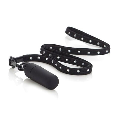 Виброяйцо на кожаном ремешке Phil Varone All Access Vibrating Pass (Цвет: черный)