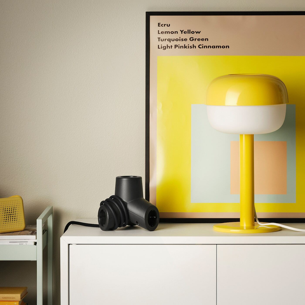 IKEA HORNFELS  (ИКЕА ХОРНФЕЛС)  -  Удлинительный кабель, темно-серый, 1,8 м