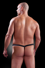 Стринги для узника с аксессуарами Chain Gang LXL (Цвет: черный)