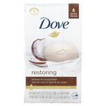 Dove, восстанавливающее, с кокосом и кокосовым маслом, 6 кусков по 106 г (3,75 унции)
