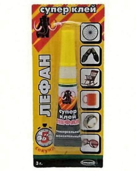 Универсальный супер-клей ЛЕФАН 3г. секундный (12шт/288шт)