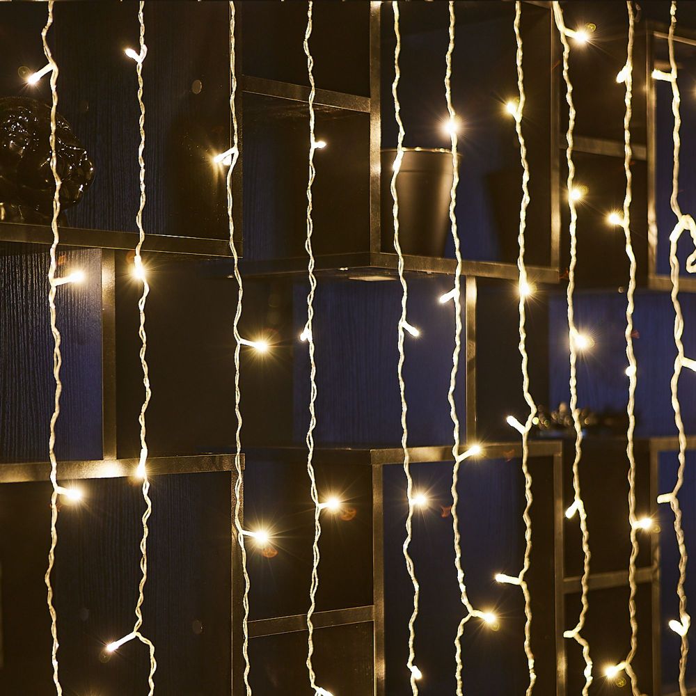 ULD-C3020-160-DTA WARM WHITE IP20 Занавес светодиодный. 3х2м. 160 светодиодов. Теплый белый свет. Провод прозрачный. TM Uniel