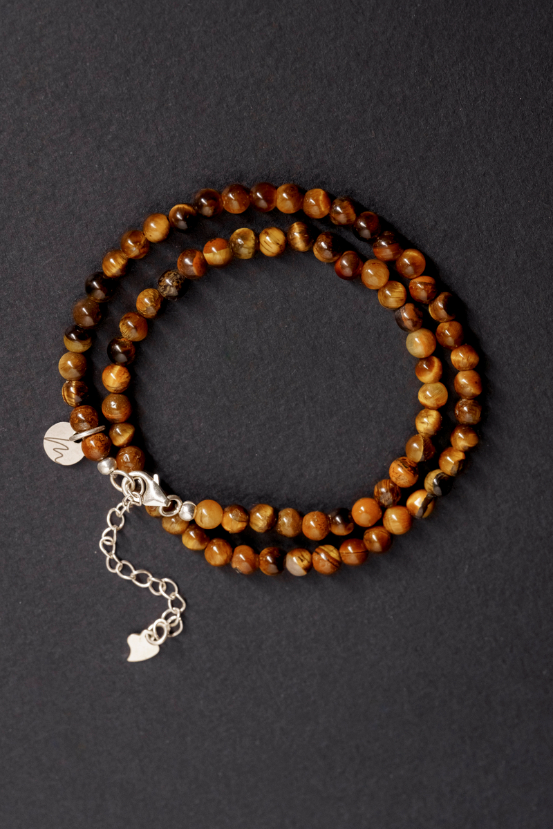 ХХХ Браслет "Memo about Power" двойной из тигрового глаза