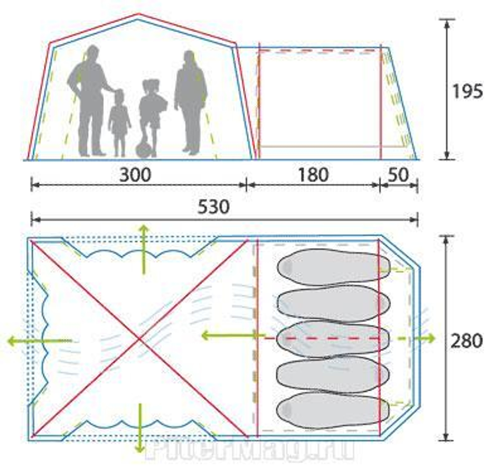 Палатка Alexika Base Camp 6