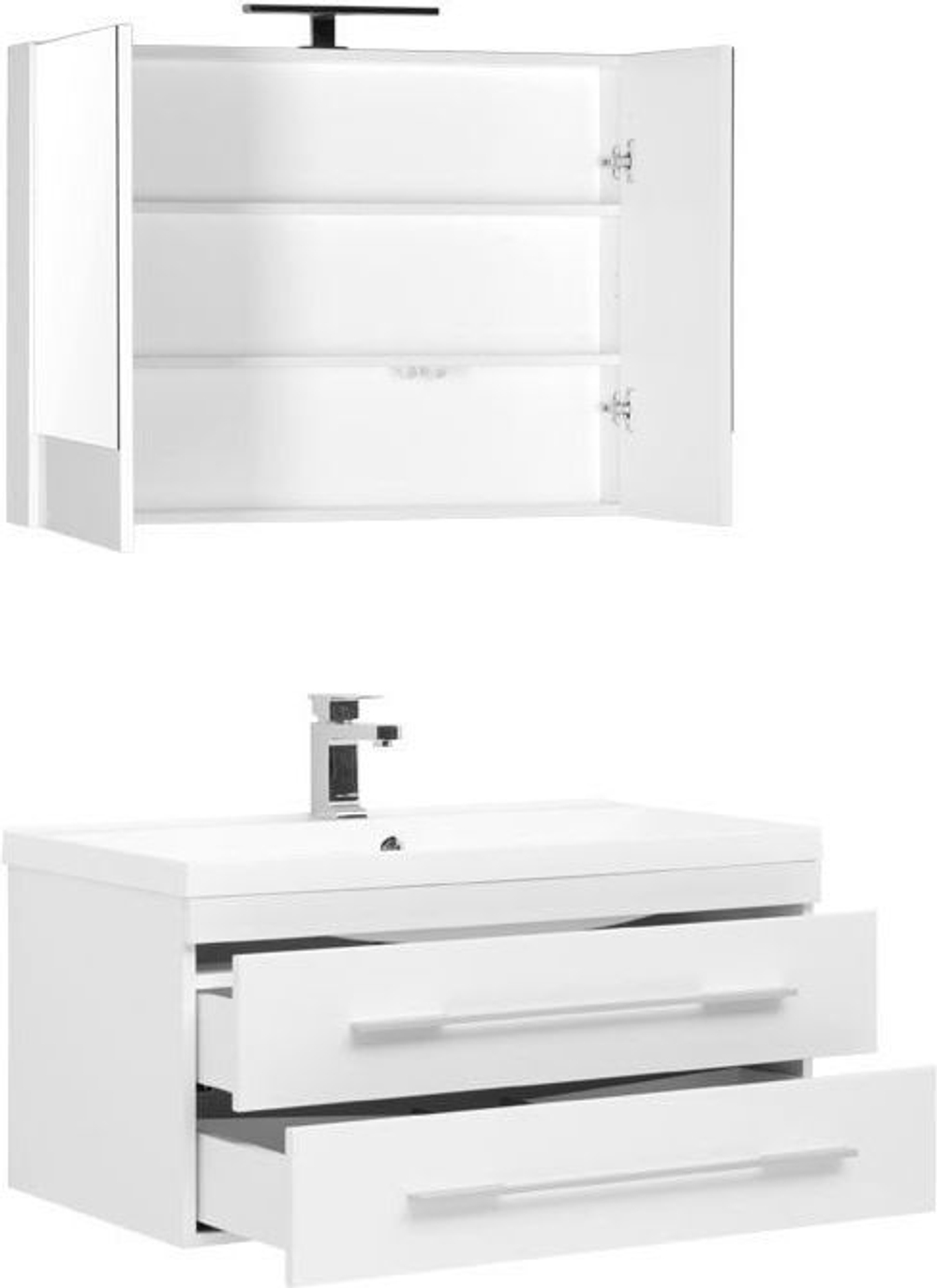 Комплект мебели для ванной Aquanet Нота 90 белый (камерино)