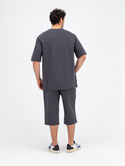 Костюм хлопковый с шортами. Графит