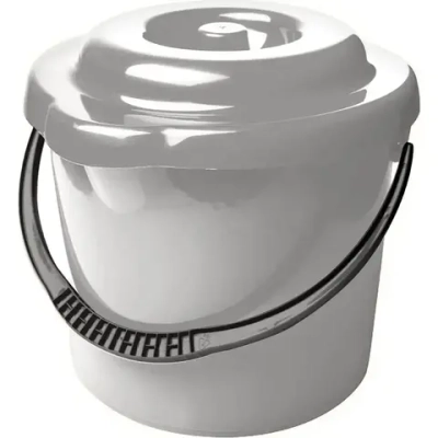 Ведро Etna круглое 9л с крышкой (серый) (комплект 10 шт)