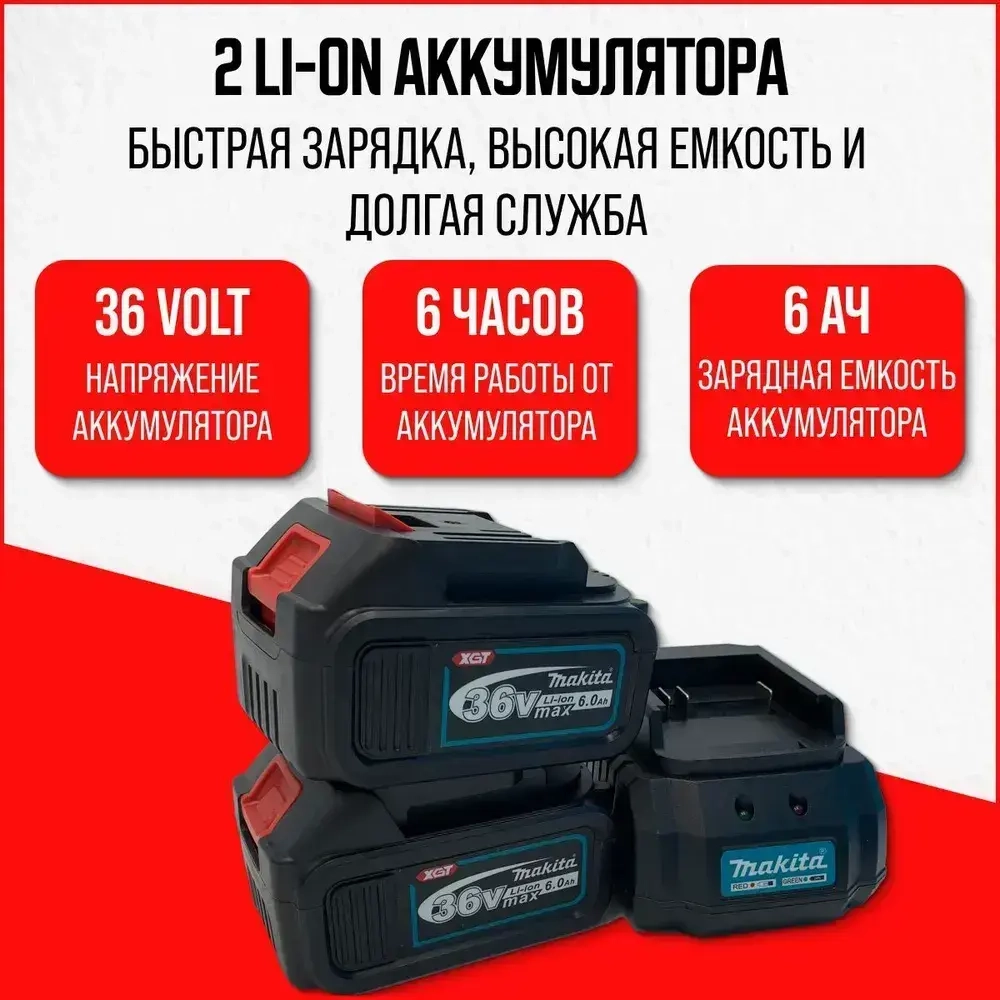 Болгарка Makita 36V (Бесщеточная) 2АКБ
