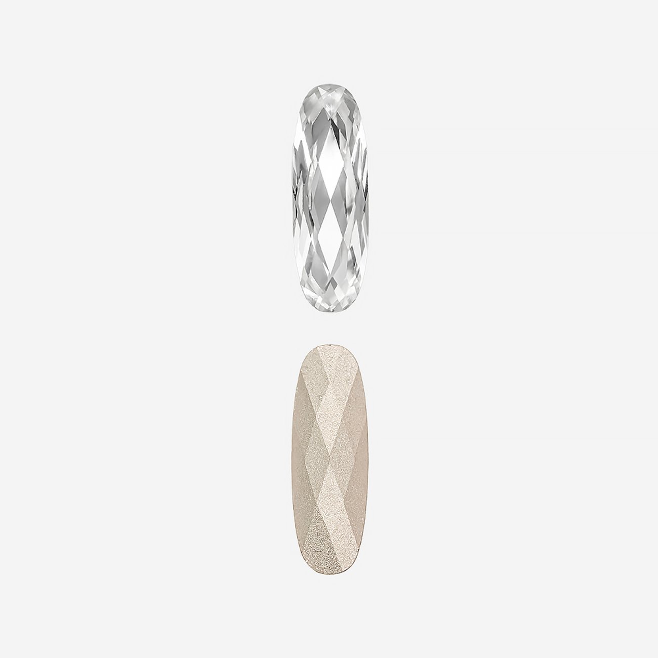 Кристалл Длинный Овал (Long Classical Oval), оттенок "Кристалл"/"Crystal", 15*5мм