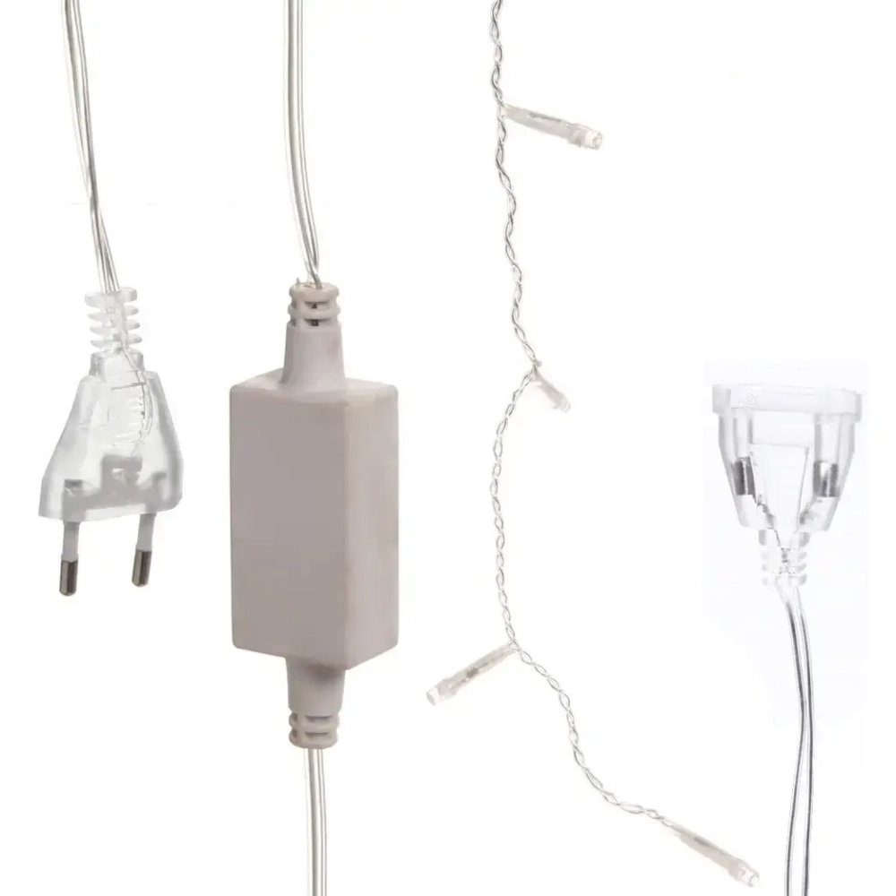 Гирлянда для дома ЗАНАВЕС «Мерцание» ш3,0* в2,5 м 480 ламп LED, прозрач.пров, авторежим, IP-20, Синий (возможность соединения)