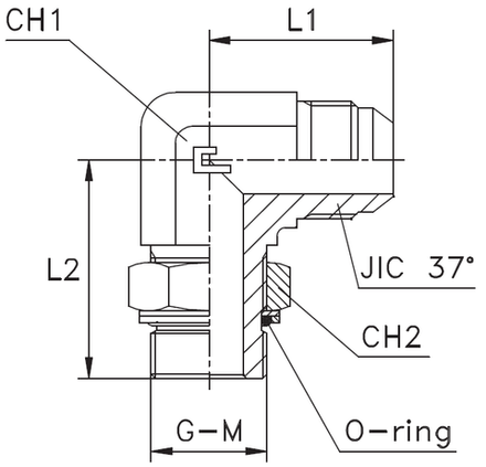Штуцер FRG90 JIC 3/4" BSP1/4"