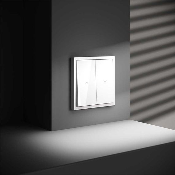 Выключатель встраиваемый S70 для жалюзи 10А, (белый глянцевый) Voltum VLS020701