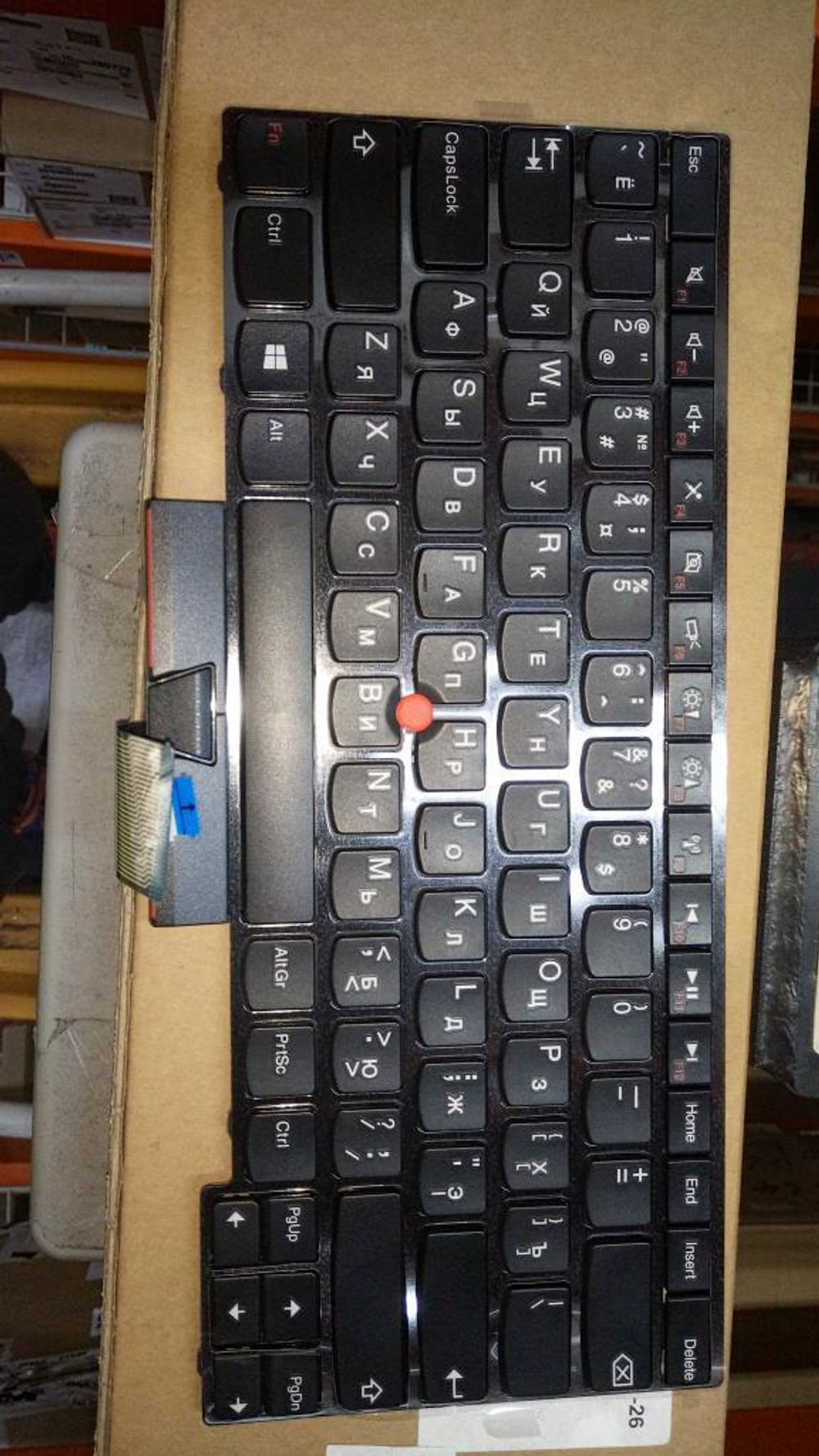 Клавиатура для ноутбука Lenovo E430 E330 E435 S430 E445 E335 раскладка - русская без подсветки черная (04Y0213), оригинал