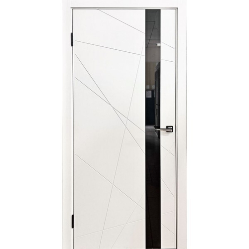 ДВЕРЬ МЕЖКОМН ПАУТИНКА ЧЕРН.СТЕКЛО ЛАКОБЕЛЬ ФАЦЕТ СОФТ БЕЛ