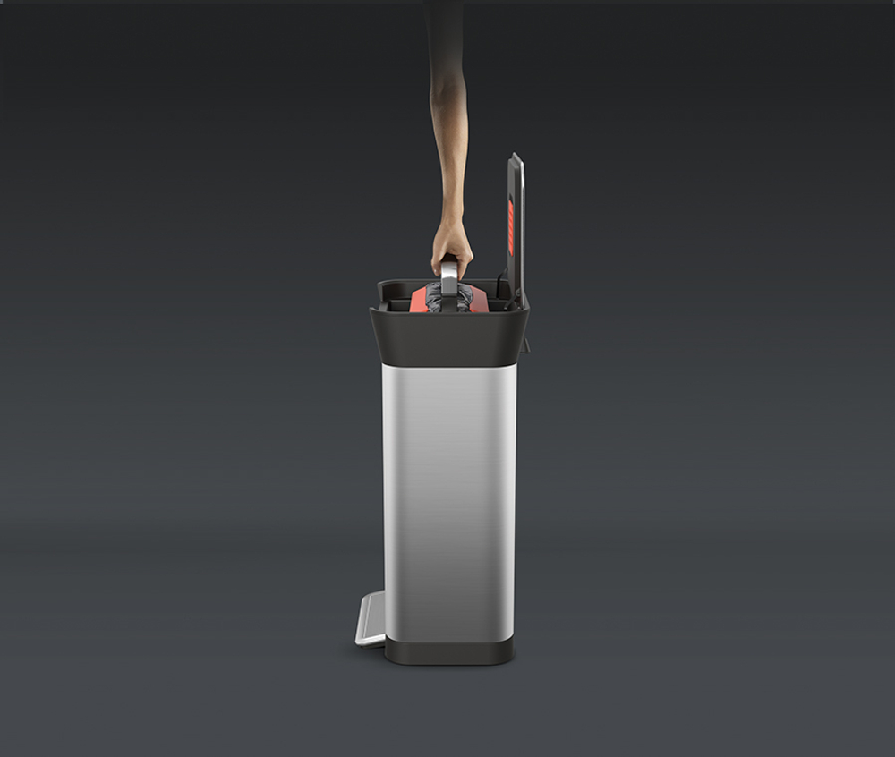 Контейнер для мусора с прессом titan, 30 л, нержавеющая сталь