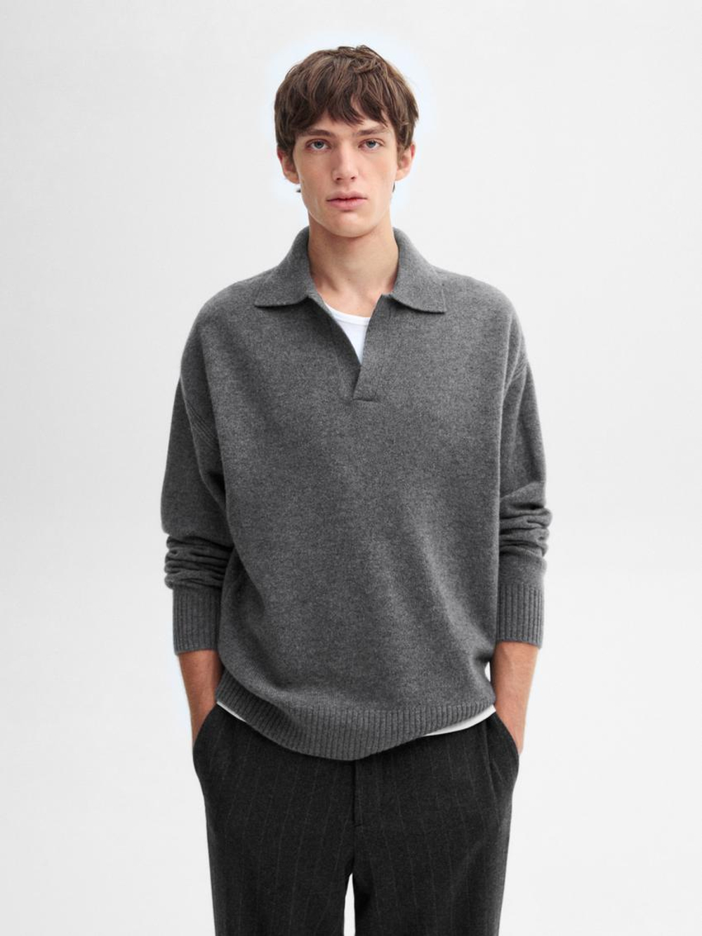 Massimo Dutti Свитер из смесовой шерсти, серый