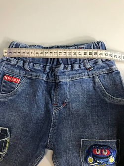 Джинсы с разноцветными отворотами на 2-3 года