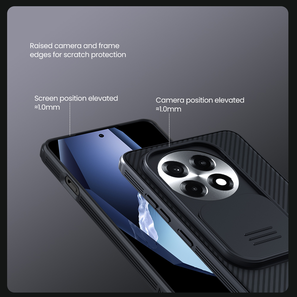 Чехол усиленный с защитной шторкой для камеры от Nillkin на OnePlus 13R, OnePlus Ace 5 и 5 Pro, серия CamShield Pro Case