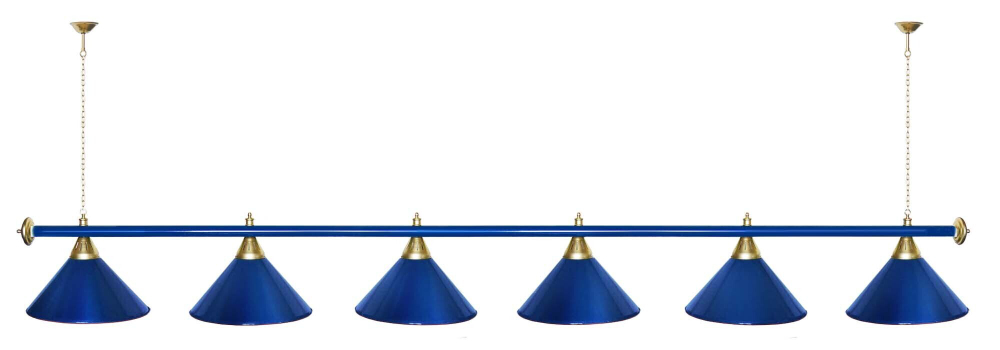 Лампа STARTBILLIARDS 6 пл. (плафоны золотые,штанга золотая,фурнитура золото)