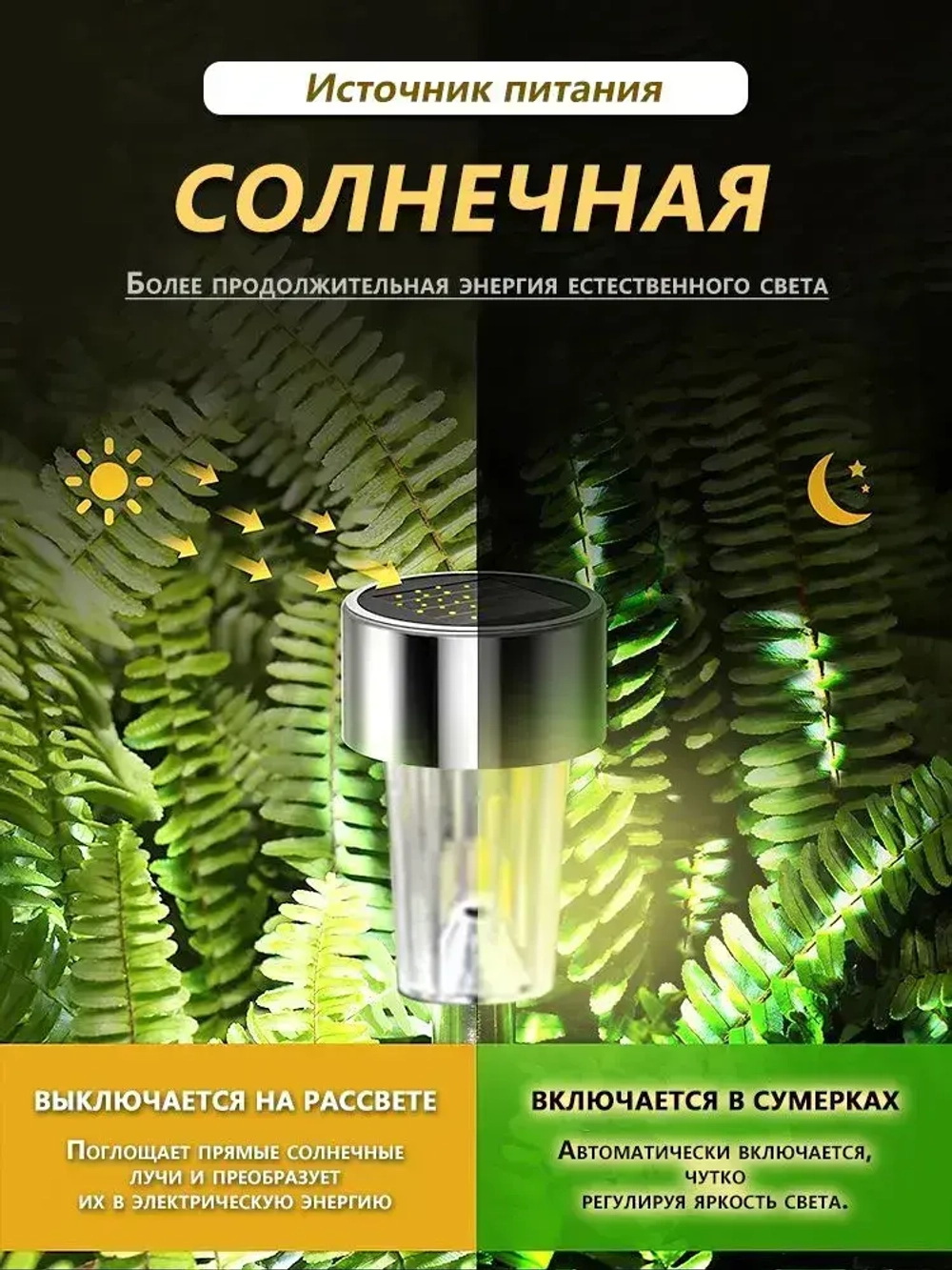Светильники садовые на солнечных батареях 12шт.,фонарики уличные,используемых для освещения домов и дорог,1,2В