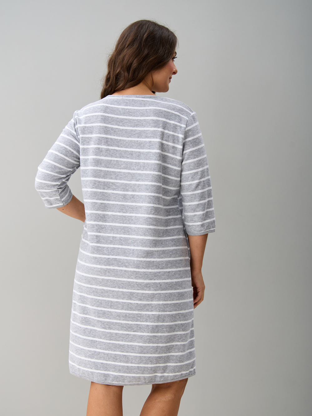 Халат Хм-562/серый-полоса-и