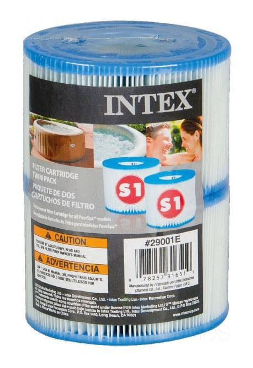 Сменный картридж S1 для аэромассажных бассейнов Intex PureSpa, комплект 2 шт. (Intex 29001)