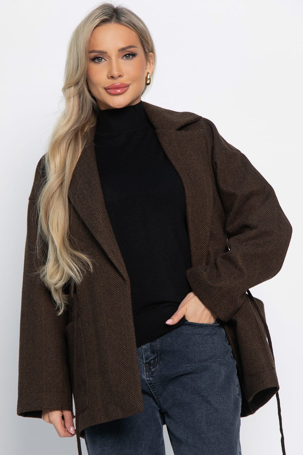 Пальто-пиджак (шоколад) Б15088-7М LT Collection