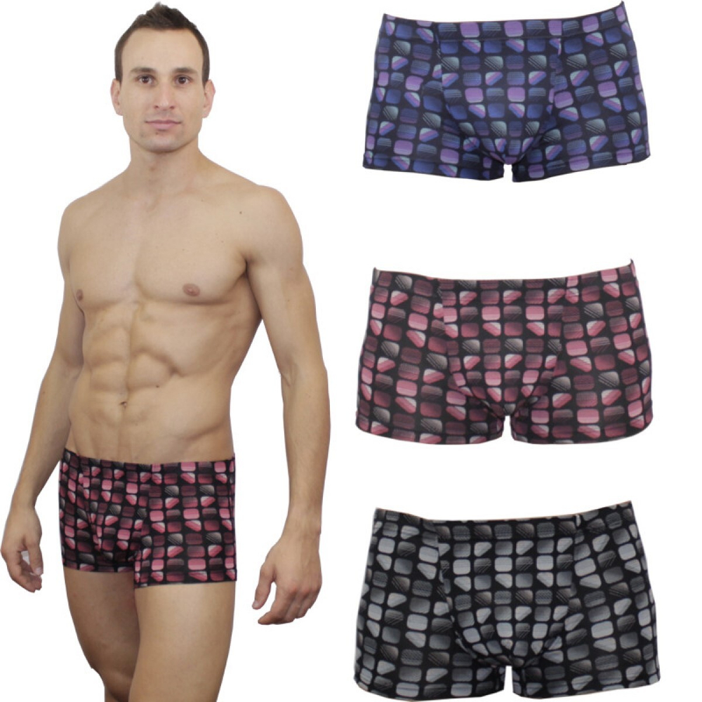 Набор мужских трусов боксеров 3в1 (черные, бордовые, темно-синие) Romeo Rossi RR6101-01