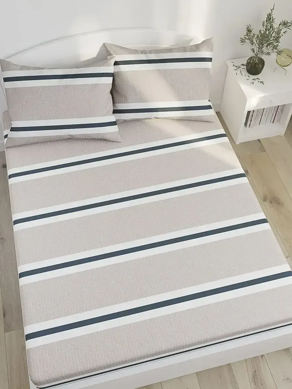 Постельное белье перкаль Сказка "Аляска/Аляска (компаньон)" 2-спальное Наволочка 50х70 см 2 шт Простынь на резинке 160x200 см Пододеяльник 175x215 см