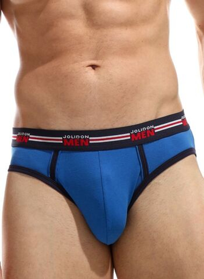 Мужские трусы-слипы с контрастной тесьмой (Размер: M) (Цвет: синий)