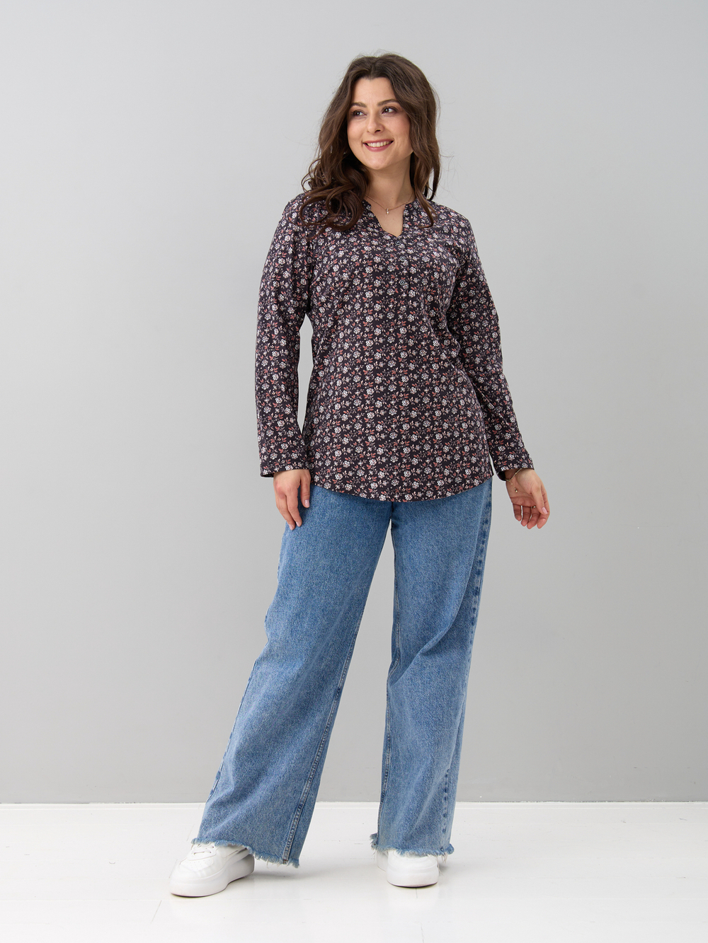 Блузка БЛ-22/серый-терракответочка